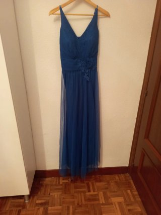 Vestido de fiesta largo azul talla 42