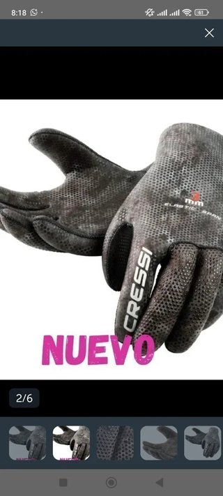 ☸️Guantes CRESSI Tracina Pesca Submarina 3mm Talla