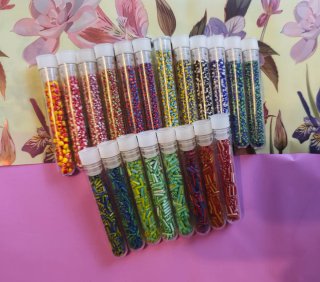 20 Tubos de Abalorios multicolor