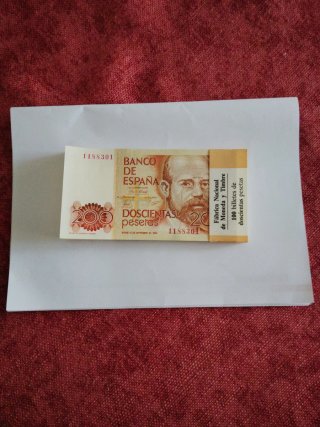 Taco 100 Billetes 200 Pesetas 1980 SC CORRELATIVOS