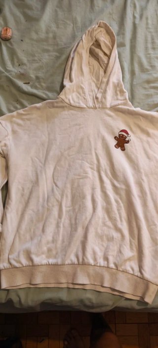 Sudadera con capucha blanca navideña