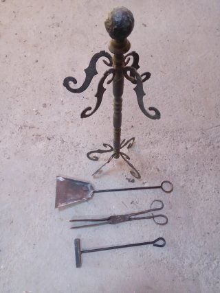 Juego de Utensilios hierro forjado para Chimenea