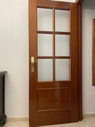 Puerta de Interior de Madera con Cristal