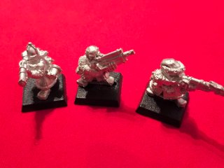 3 Miniaturas de Arcabuceros Enanos de Plomo