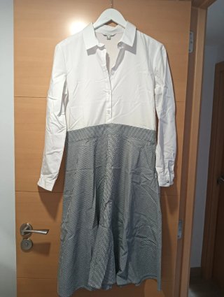 Vestido Cortefiel Blanco y Rayas