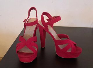 Sandalias Rojas de Tacón Talla 38