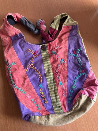 Bolso Bandolera de Tela con Bordados