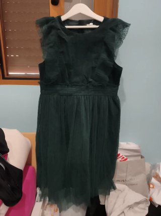 Vestido de fiesta niña verde