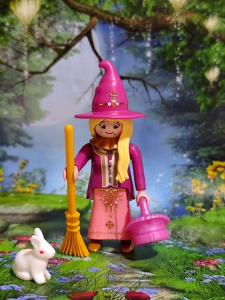 Playmobil Bruja con Escoba, Conejo blanco y cesto