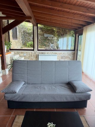 Sofá Cama Gris y Negro