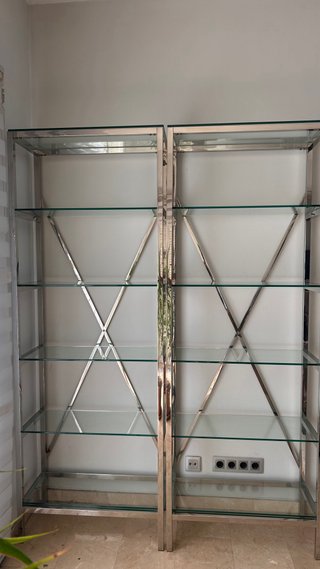 2 Estanterías de Cristal templado y Acero