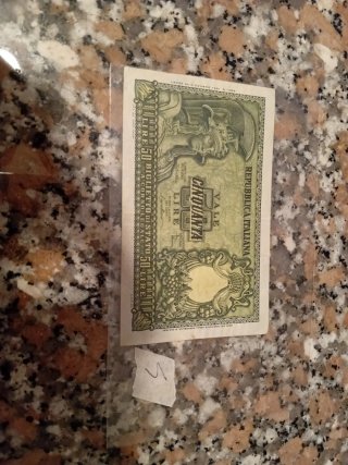 Banconota 50 Lire Repubblica Italiana
