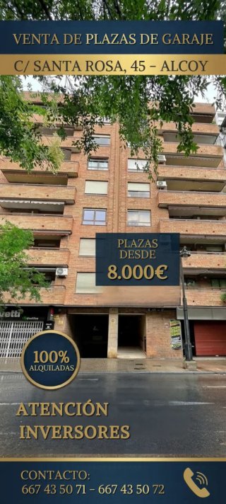 Plazas de garaje de varios tamaños y precios