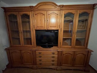 Mueble de Salón de Madera de Castaño