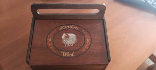 Caja de Madera London Wool. Vintage 50-70.