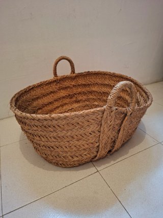 Cesto Antiguo de Esparto con Asas