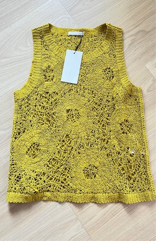 Jersey de punto Zara amarillo