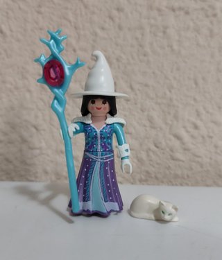 Playmobil Bruja del Invierno báculo y gato blanco