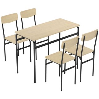 Set da Pranzo 5 Pezzi con Tavolo Rettangolare e 4