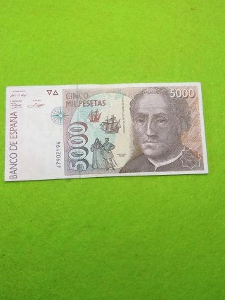 Billete 5000 Pesetas Cristóbal Colón 1992