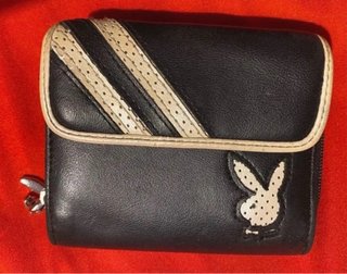 Cartera Playboy Negra y Beige