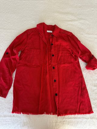 Camisa informal roja Zara Talla S
