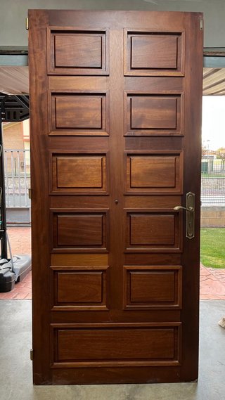2 Puertas de Madera maciza de Iroko (Leer bien)