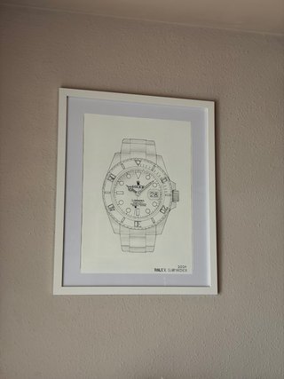 Cuadro A MANO Rolex Submariner 53x43cm