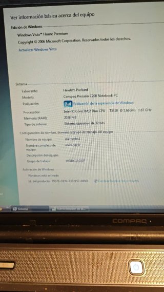 Portátil Compaq Presario C700