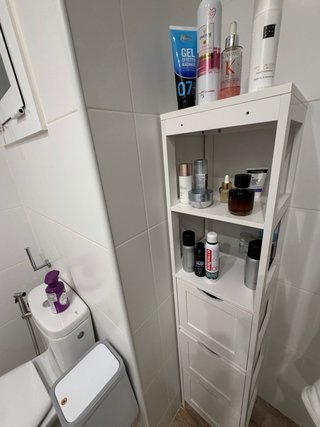 Mueble de Baño Blanco con Estantes y Cajones