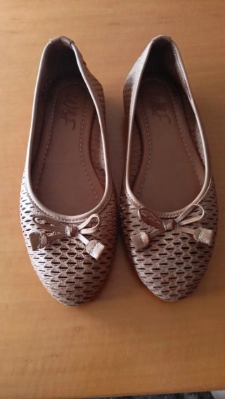 Bailarinas de Piel Cuero - W&f - Beige - Talla 40