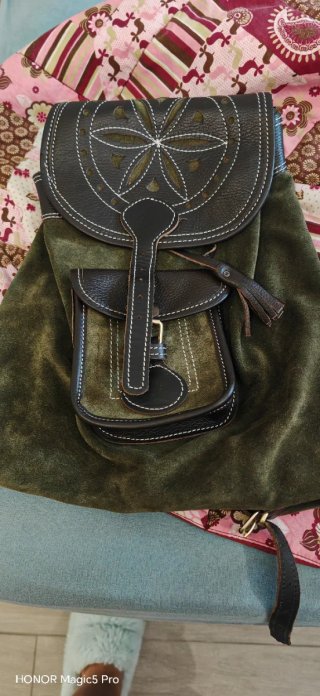 Mochila Artesa de Piel y Ante