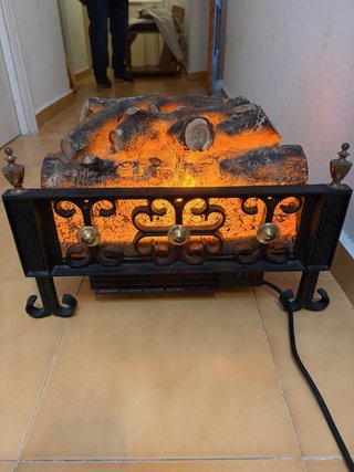 Estufa Eléctrica Simulación Leña