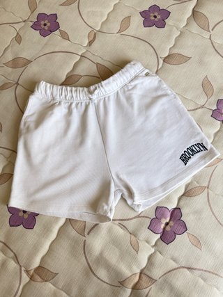 Pantalón corto de chándal blanco