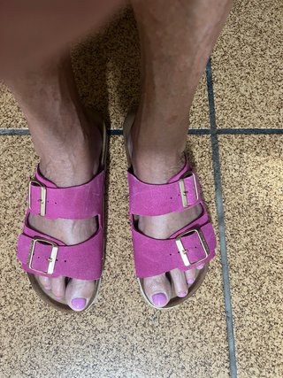 Sandalias de Piel de Ante Rosa