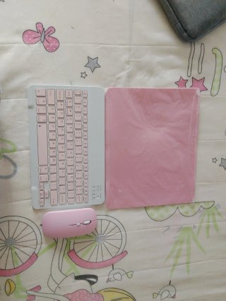 Teclado y Ratón Inalámbricos Rosa y Blanco