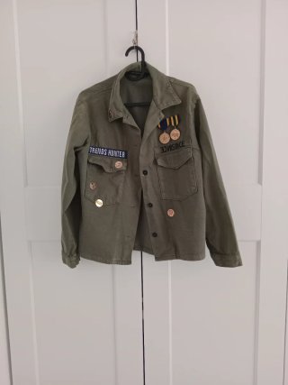 Chaqueta Verde Estilo Militar