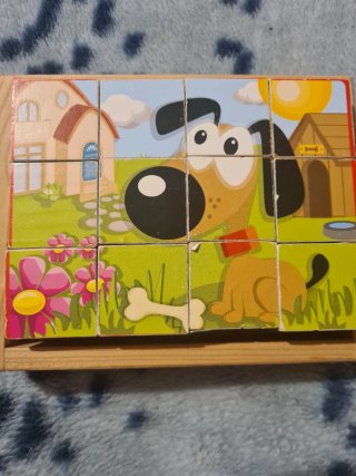 Puzzle de Cubos de Madera - Animales