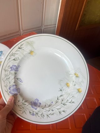 Plato de cerámica con motivos florales