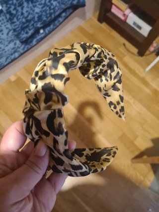 Diadema de Felpa con Estampado de Leopardo