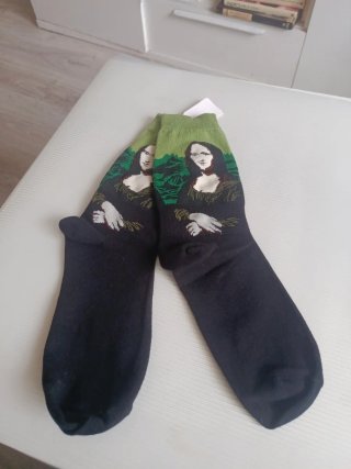 Calcetines con estampado de La Gioconda