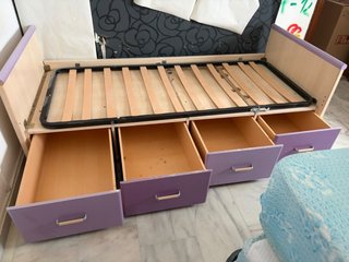 Cama con cajones de madera se regala somier