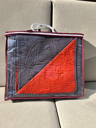Colcha Entretiempo Gris y Naranja