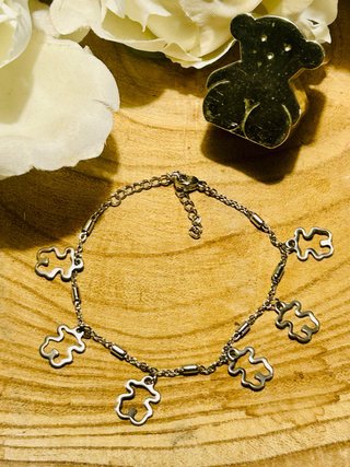 Pulsera de Charms con Ositos Plateada