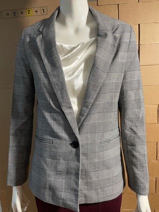 Chaqueta cuadros Bershka gris