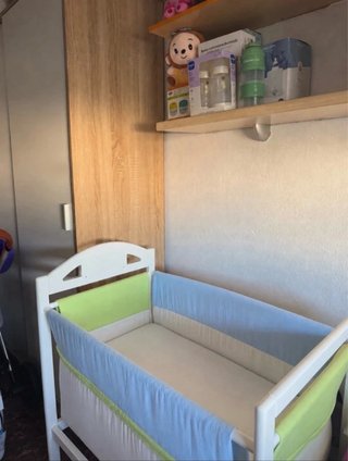 Minicuna Blanca con Protector y Juego de Cama