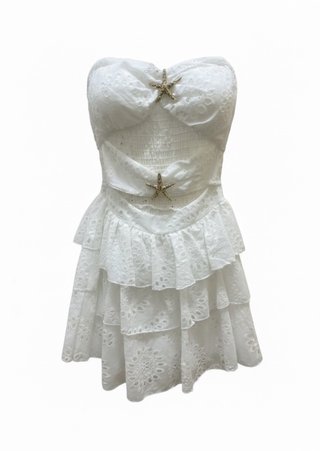 Vestido blanco con detalles de estrellas