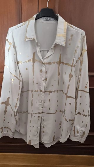 Camisa MIA-ME Blanca y Dorada Talla M