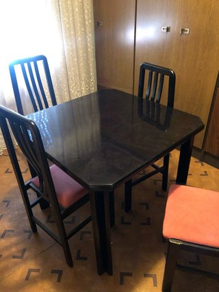 Conjunto Mesa Comedor Extensible Madera + 4 Sillas