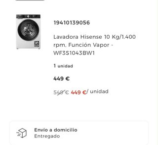 Lavadora Hisense 10kg 1400rpm